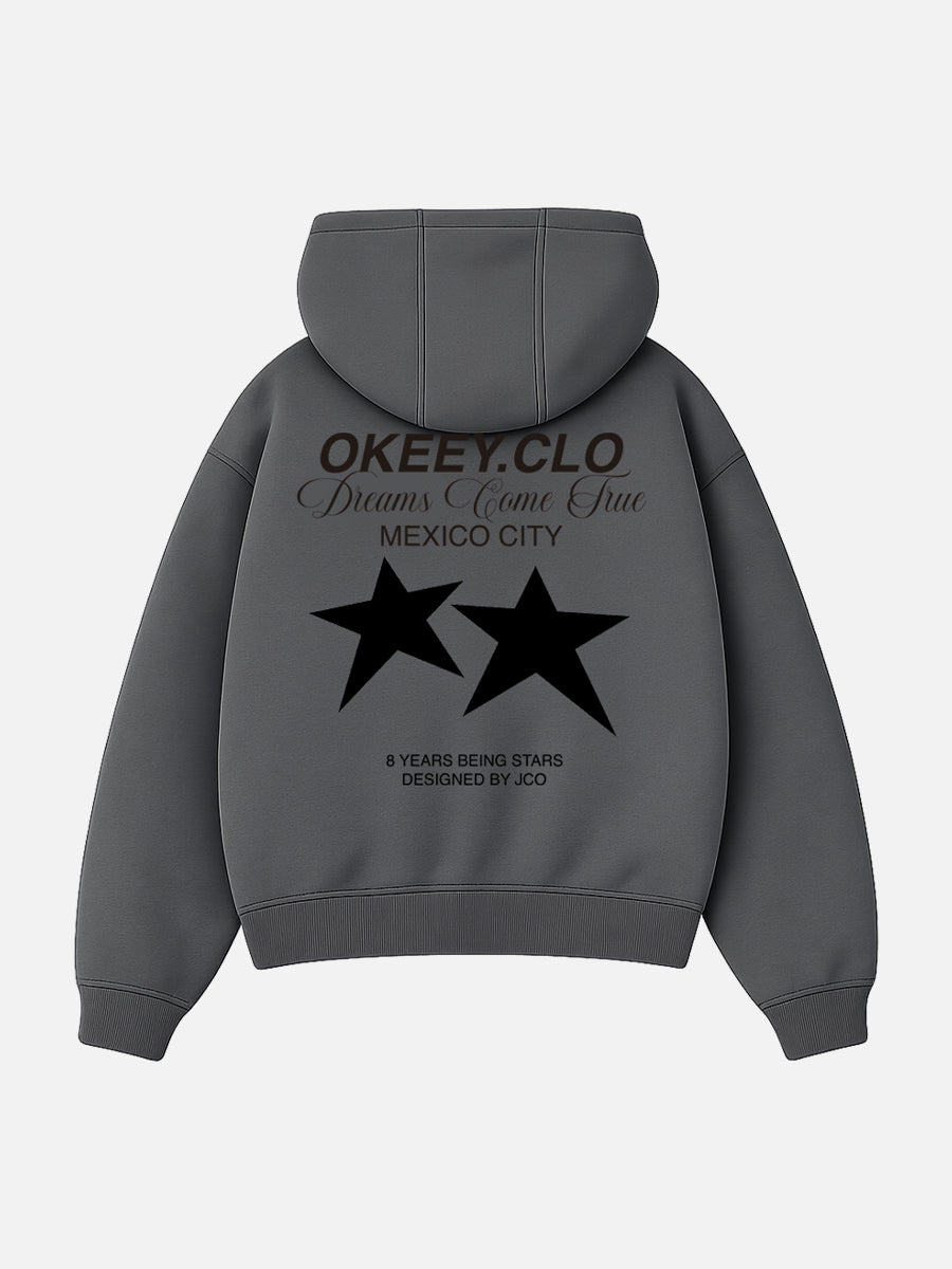OKEEY.CLO 8 YEARS ( GREY AND BLACK HOODIE )