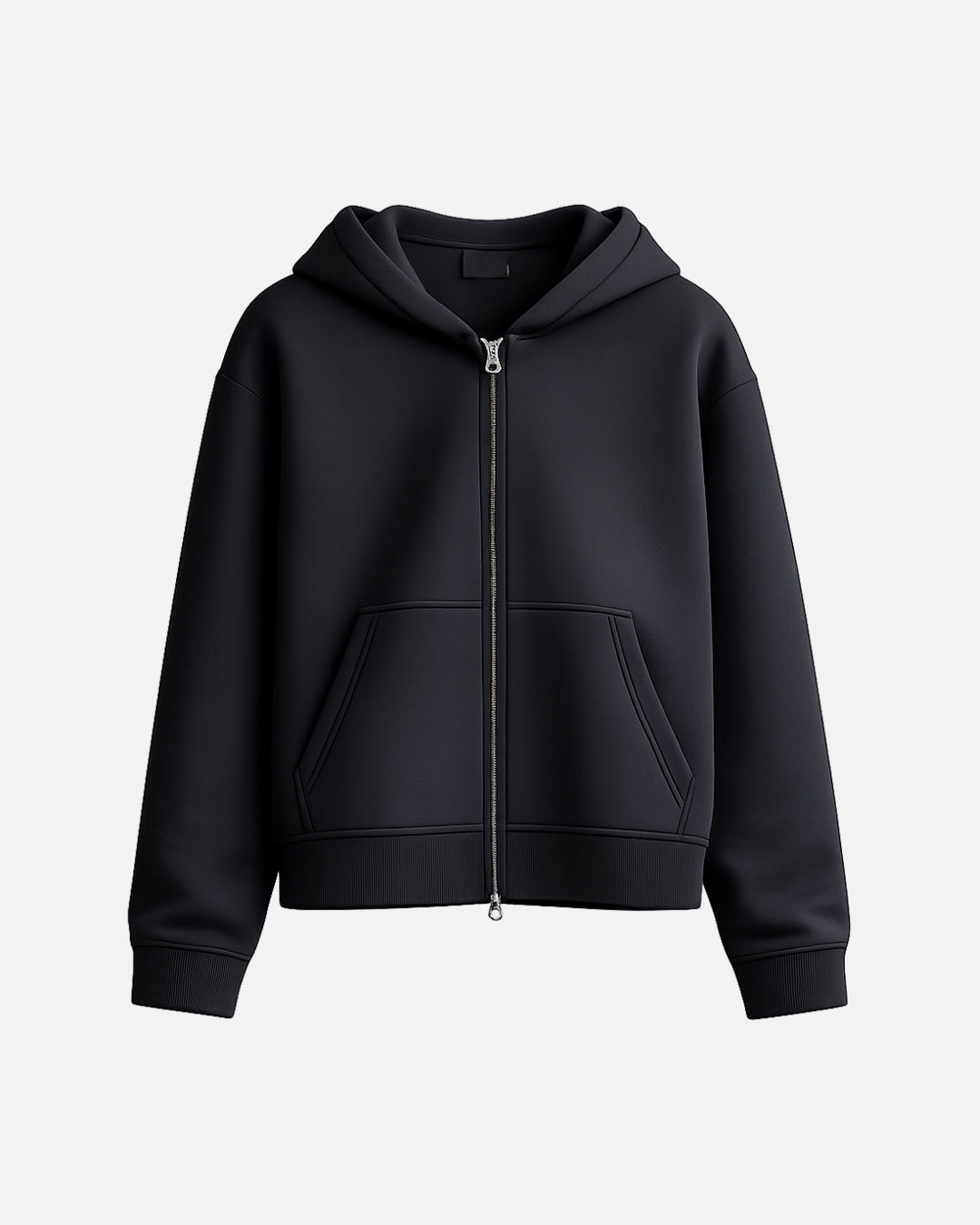 BLACK HOODIE ZIPPER