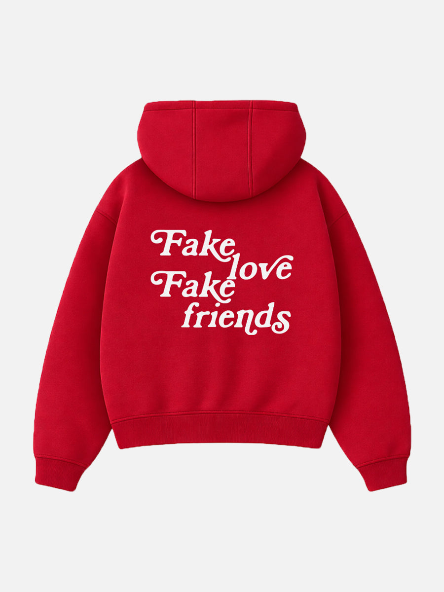 FAKE LOVE FAKE FRIENDS ( RED HOODIE )