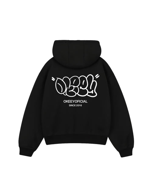 BLACK HOODIE + GRAFFITI