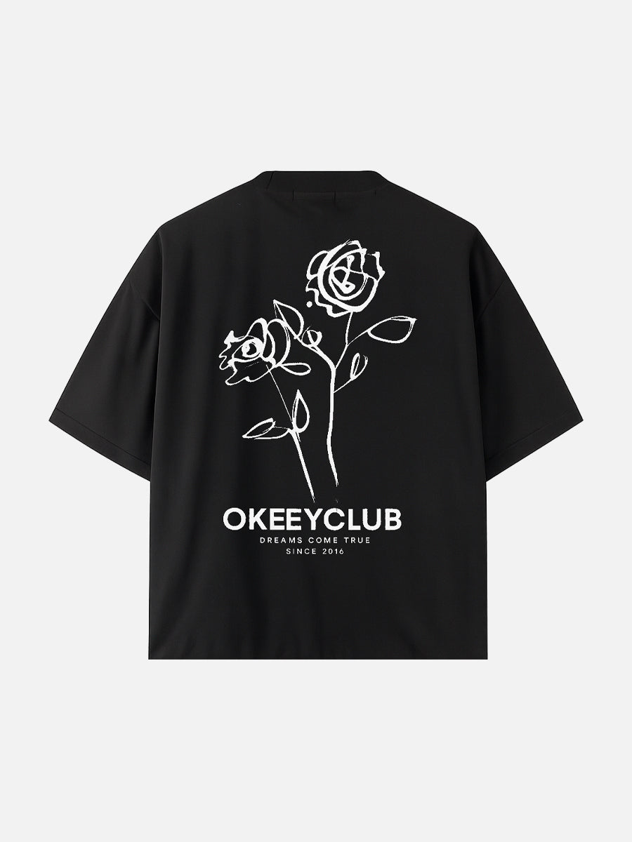 FLOWER PAINTING ( BLACK T SHIRT )