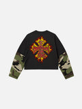 T SHIRT OVER T SHIRT FIRE ( BLACK )