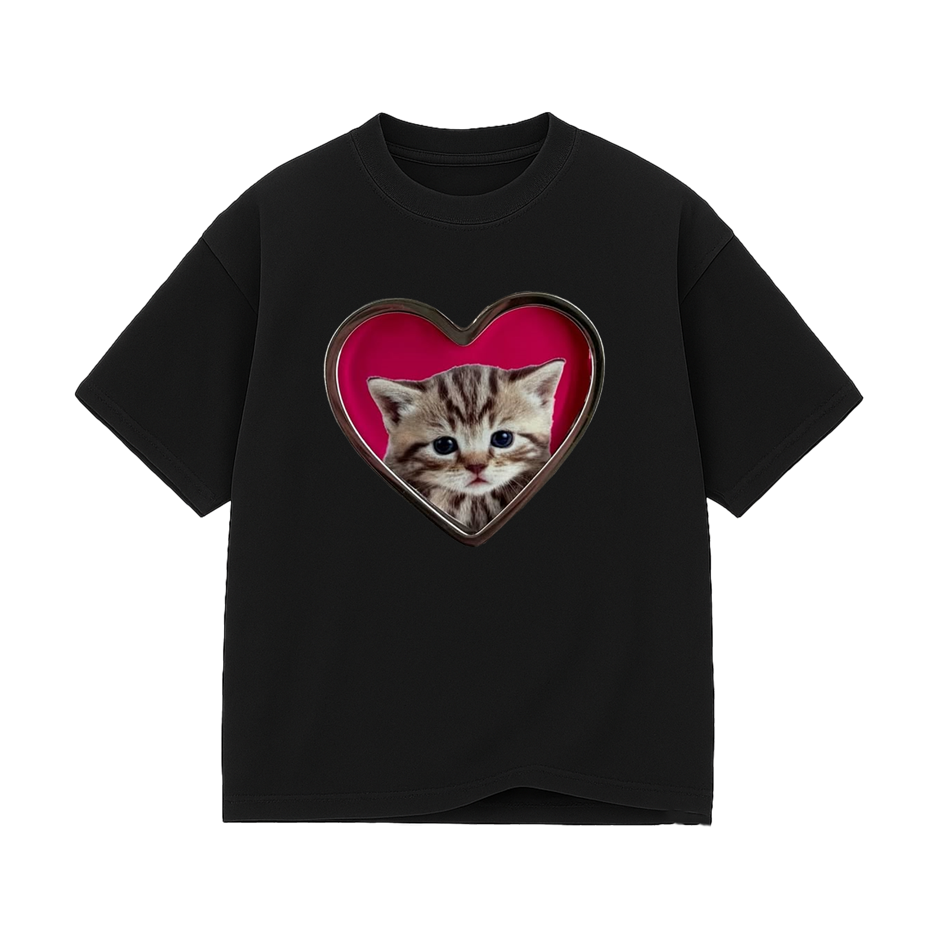 I LOVE CAT ( BLACK T SHIRT )