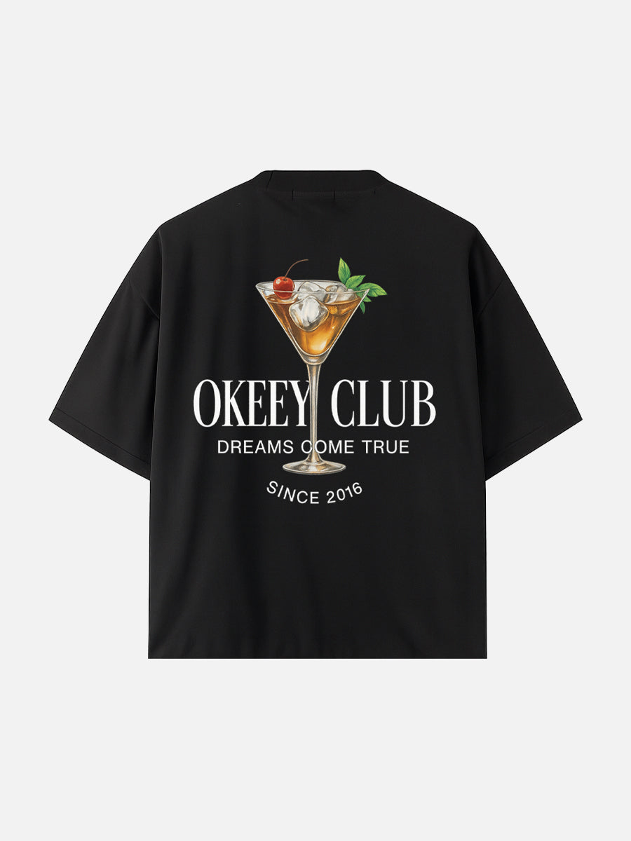MARTINI COCKTAIL ( BLACK T SHIRT )